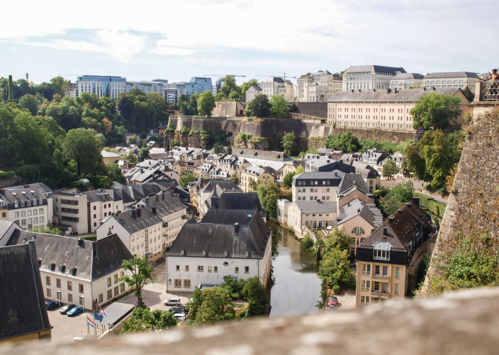 Blick auf den Grund in Luxemburg Stadt